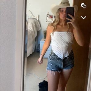 Tie in back Hollister strapless top